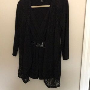 Back in lace long sleeve blouse
